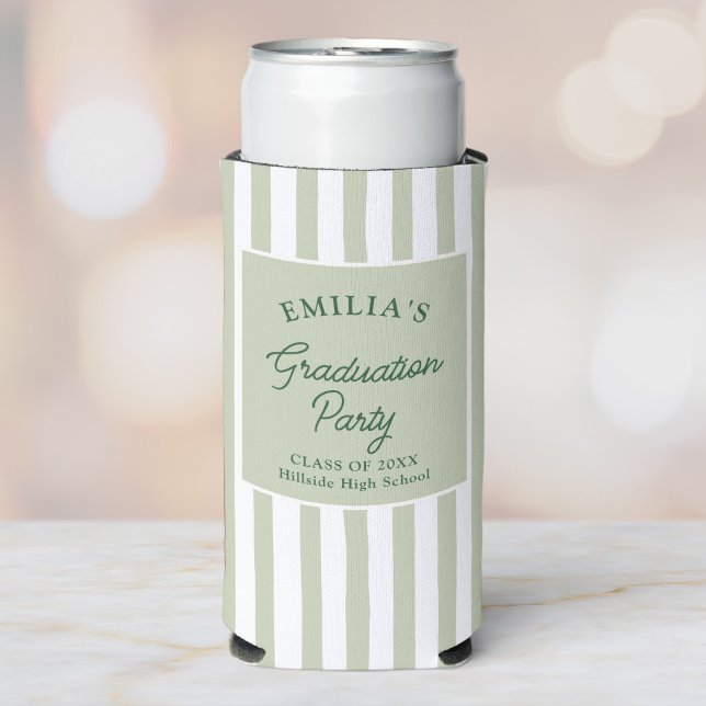 Custom Coastal Graduation Party Fun Seltzer Can Cooler (Creator Uploaded)