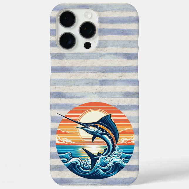 Custom Coastal/nautical/beach marlin sunset Case-Mate iPhone Case (Back)