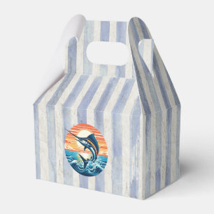 Custom Coastal/nautical/beach marlin sunset Favor Box