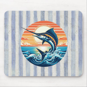 Custom Coastal/nautical/beach marlin sunset Mouse Pad