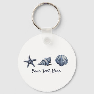 Custom Coastal Seashells Treasure Ocean Summer    Keychain