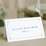Custom Coastal Wedding Blue Seashell Place Cards<br><div class="desc">This hand drawn shell and dot border adds a classy,  coastal touch to your escort cards.</div>