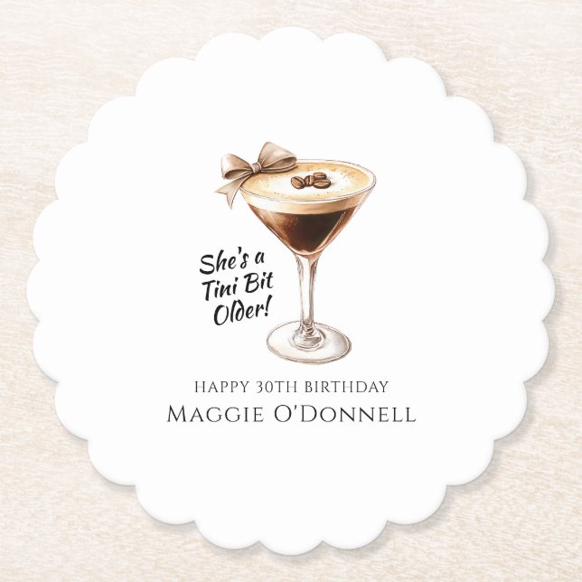 Custom Coaster 30th Birthday Espresso Martini (Front)