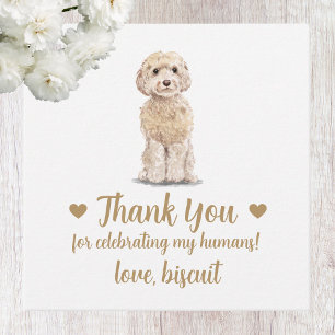 Custom Cockapoo Dog Wedding Favour Tags