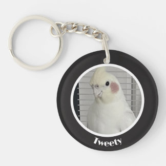 Custom Cockatiel Photo Memorial Keychain