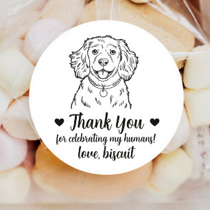 Custom Cocker Spaniel Dog Wedding Favour Stickers