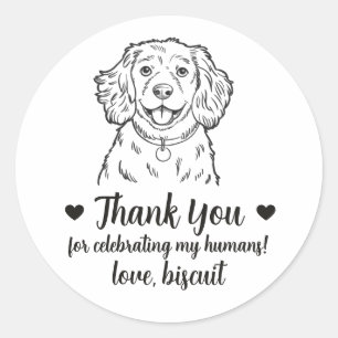 Custom Cocker Spaniel Dog Wedding Favour Stickers