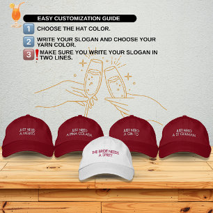 Custom Cocktail Bachelorette Party Bride Hat