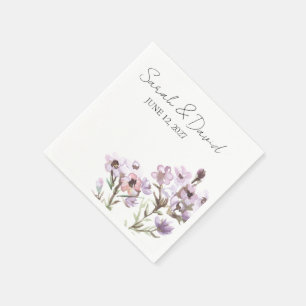 Custom Cocktail Napkin Elegant Flower Wedding