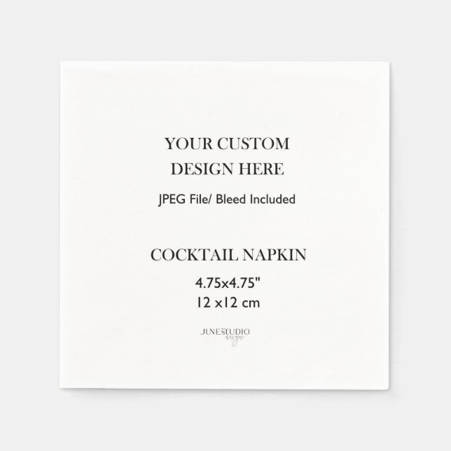 Custom Cocktail Napkin Print 4.75" x4.75" (Front)