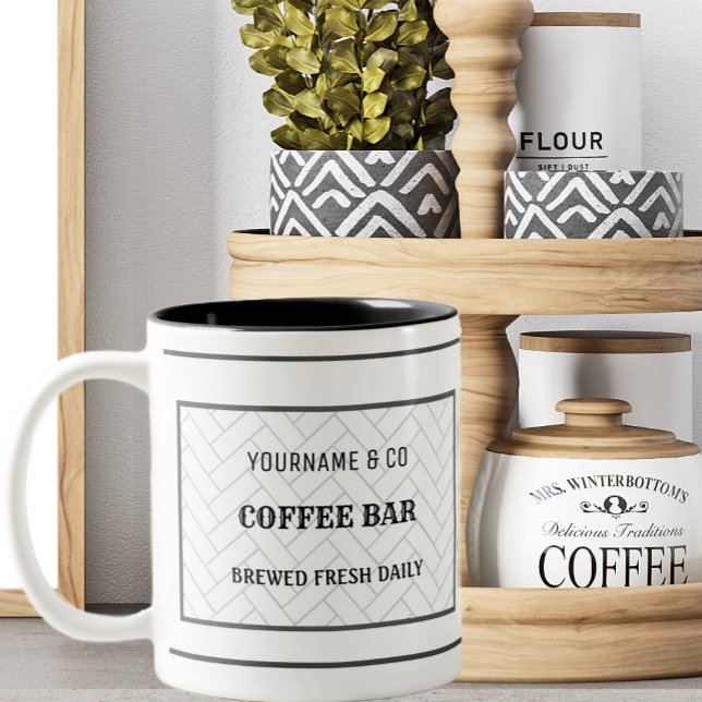 Custom Coffee Bar Coffee Lover Two-Tone Coffee Mug (Creator Uploaded)