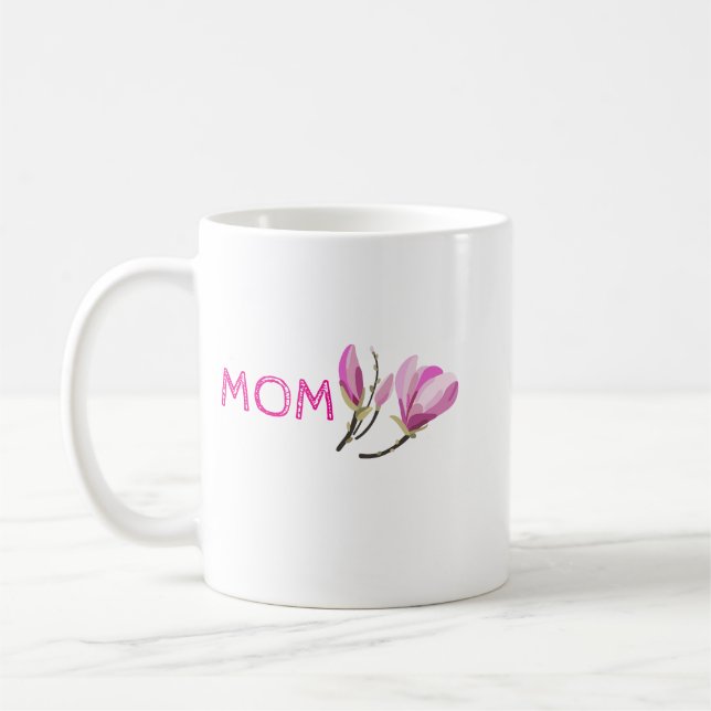 Custom Coffee Birth Flower Mug | Personalized Fami (Left)
