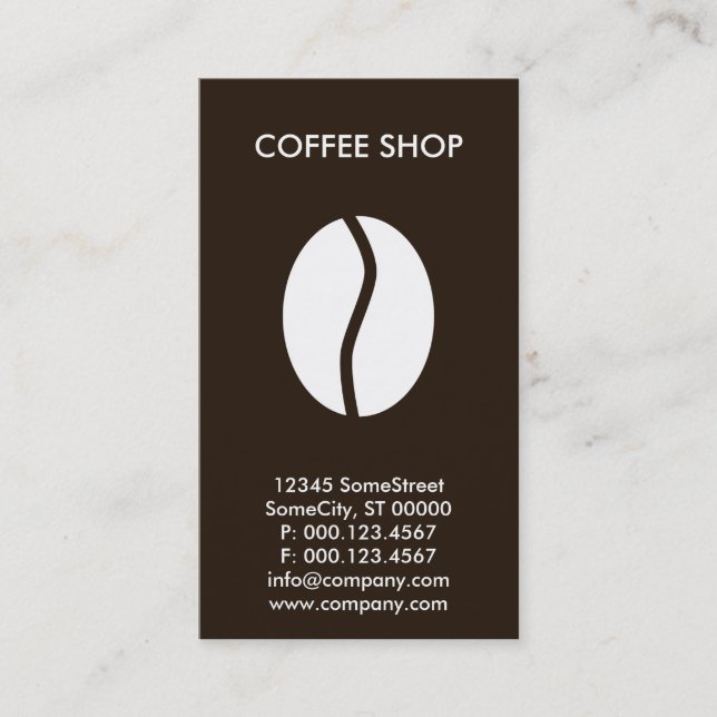 custom coffee business business card (Front)