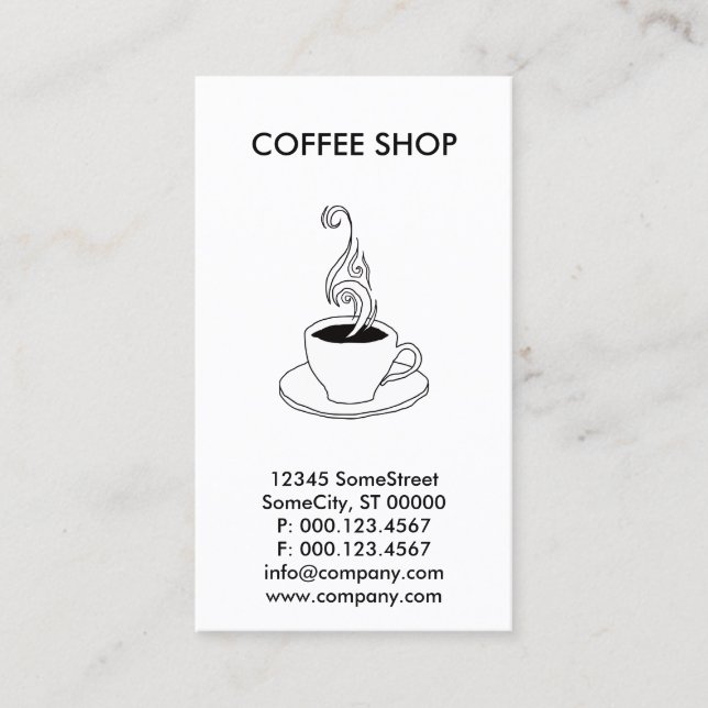custom coffee business business card (Front)
