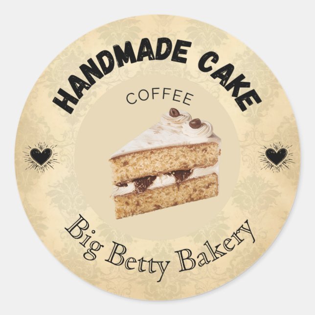 Custom Coffee Cake Labels | Personalized Bakery Pa (Front)
