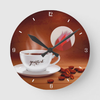 Custom Coffee Clock Cafe Wall Art Personalized