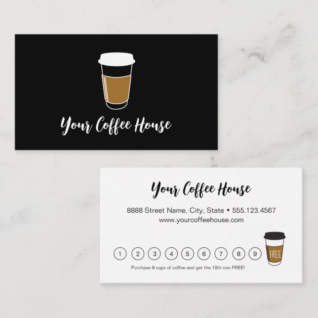 Custom Coffee House Name Stamp loyalty card (Front/Back)