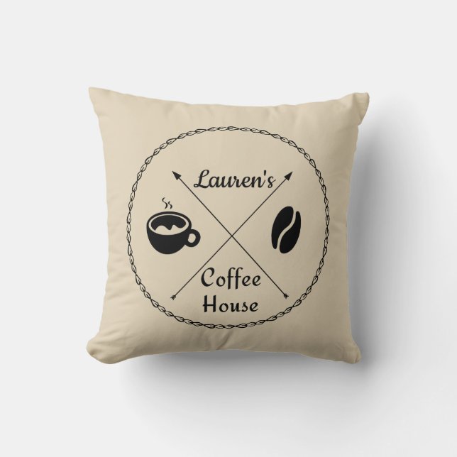 Custom Coffee House Pillow (Front)