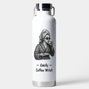 Custom Coffee Lover Gift Friend Coworker Mom Witch Water Bottle