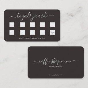 Custom Coffee Loyalty Card Simple Classic Script