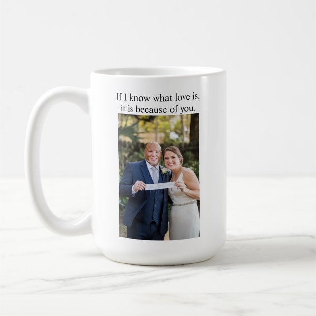 Custom Coffee Mug with Photo, Personalized Picture (Left)