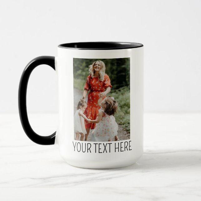 Custom Coffee Mug with Photo, Personalized Picture (Left)