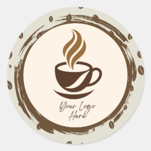 Custom Coffee Product Label Stickers Cozy Coffee
