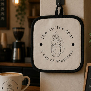 Custom Coffee Shop Add Your Logo Modern Minimalist Pot Holder