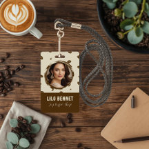Custom Coffee Shop Badge with QR Code | Cozy Coffe