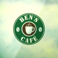 Custom coffee shop logo window cling sign
