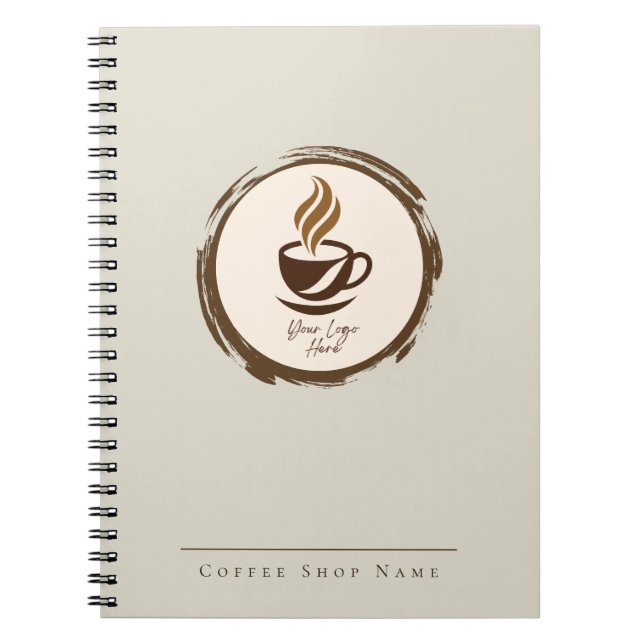 Custom Coffee Shop Notebook with Logo (Front)