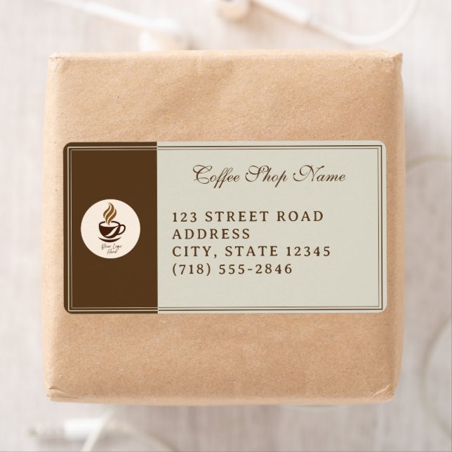 Custom Coffee Shop Shipping Labels – Personalized  (Insitu)