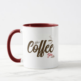 Custom Coffee Time Typography Coffee Mug