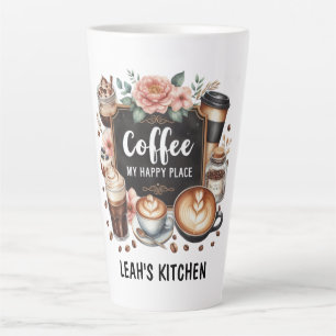 ☕Custom Coffeecore Kitchen Cafe Coffee Happy Place Latte Mug