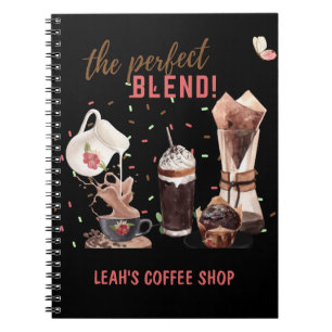 ☕Custom Coffeecore Kitchen Cafe Coffee Happy Place Notebook