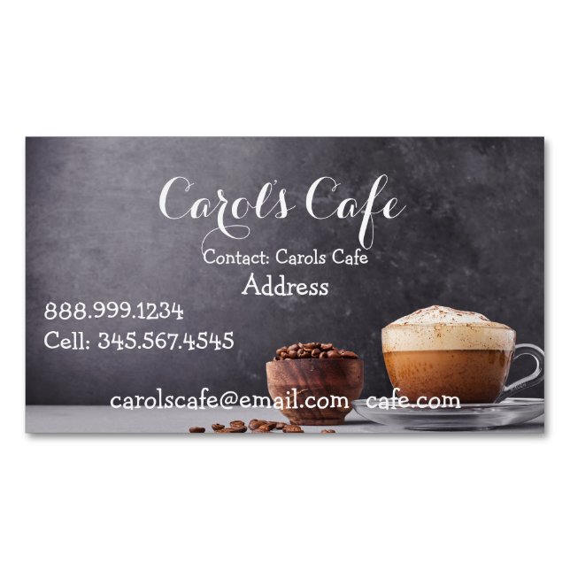 Custom Coffeehouse Cafe Coffee Shop Business Card (Front)
