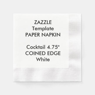 Custom Coined Edge Cocktail Napkin Paper Template