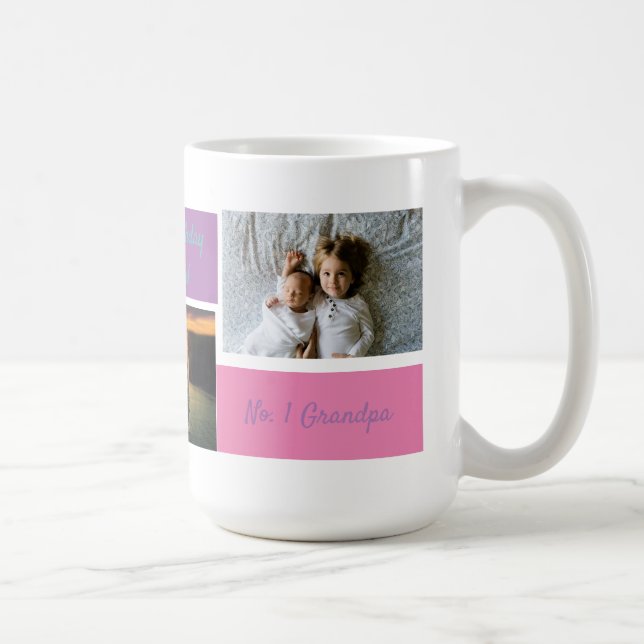 Custom Collage 3 Photo Personalized Grandpa Mug (Right)