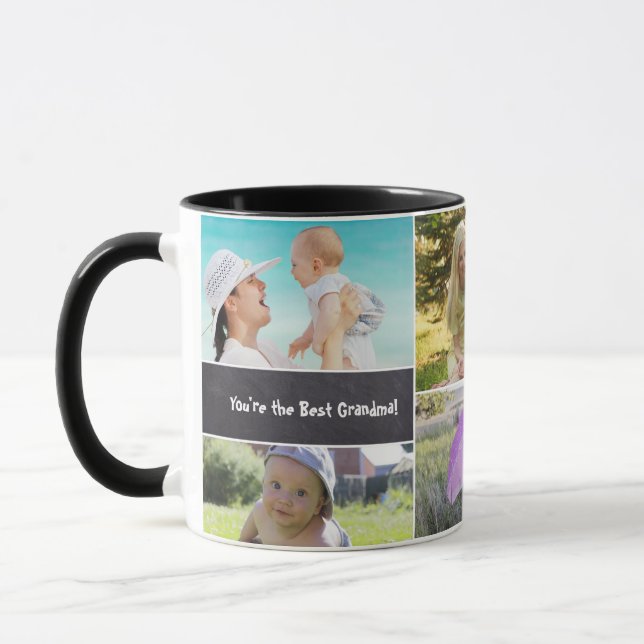 Custom Collage 6 Photos, Personalized, two-toned Mug (Left)