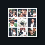 Custom Collage 9 Wedding Photo Square Canvas Print<br><div class="desc">Create your own canvas print wall art with your own wedding, anniversary, engagement, birthday and special event photos.</div>