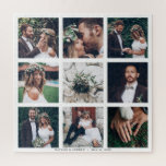 Custom Collage 9 Wedding Photo Square Jigsaw Puzzle<br><div class="desc">Create your own jigsaw puzzle with your own wedding,  anniversary,  engagement,  birthday and special event photos.</div>