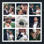 Custom Collage 9 Wedding Photo Square Poster<br><div class="desc">Create your own poster with your own wedding,  anniversary,  engagement and special event photos.</div>