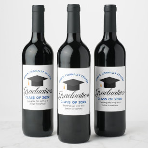 Custom College Name and Year Graduation Party  Wine Label