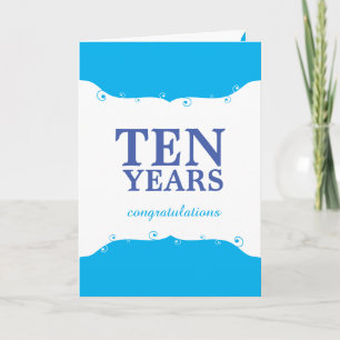 Custom color 10 years employee anniversary card