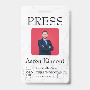 Custom Color Add Logo Photo Photographer Press Bad Badge