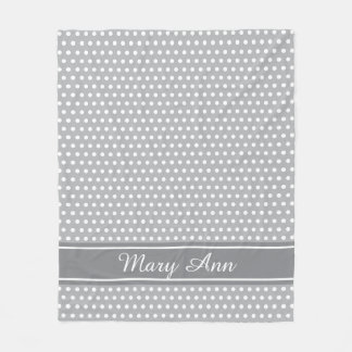 Custom Color and Name Classic Polkadots Dots Fleece Blanket