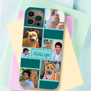 Custom Color Block 7 Photo Collage Personalized Case-Mate iPhone 14 Case