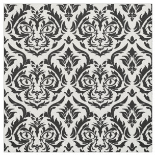 Custom Color Damask Cat Fabric