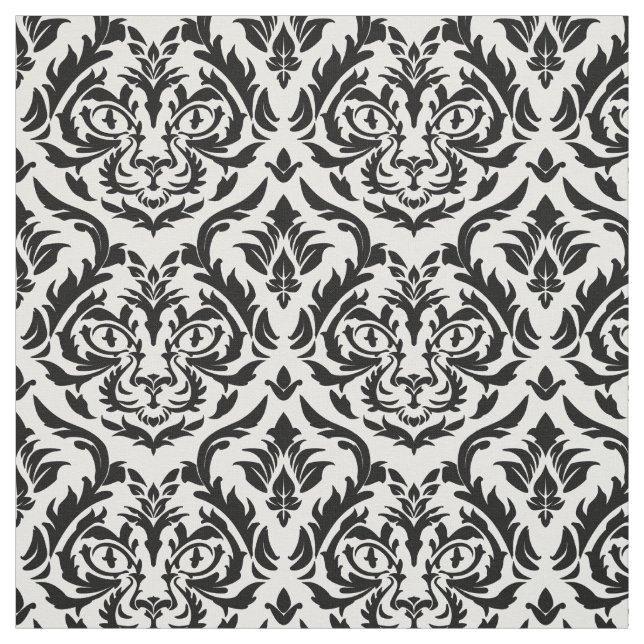 Custom Color Damask Cat Fabric (Swatch)