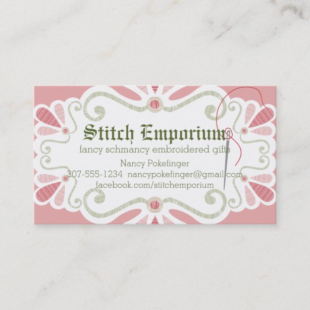 Embroidery Business Cards & Profile Cards Zazzle CA